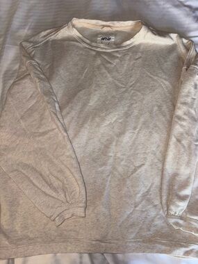 Aerie Cream Textured Crewneck Sweatshirt
